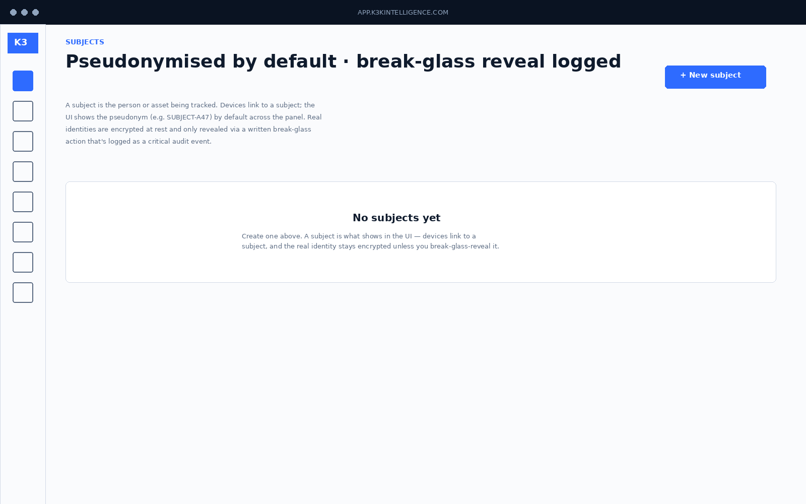 Pseudonymised subjects list with two-person unmask gate